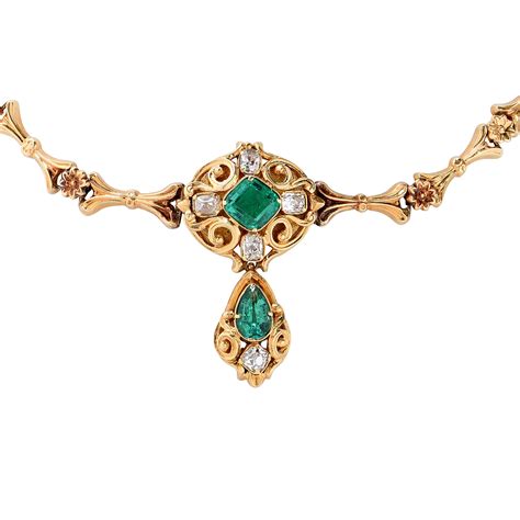 vintage emerald necklace products for sale .